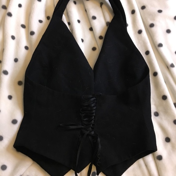 NO.S PROJECT - Black Halter Vest/Waistcoat - Picture 2 of 4